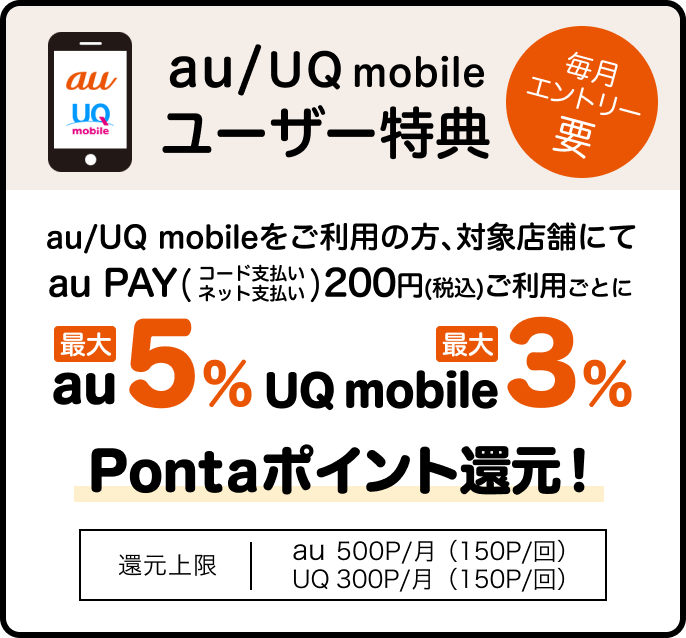 たぬきの吉日 au/UQ mobileユーザー特典｜au Ponta ポータル